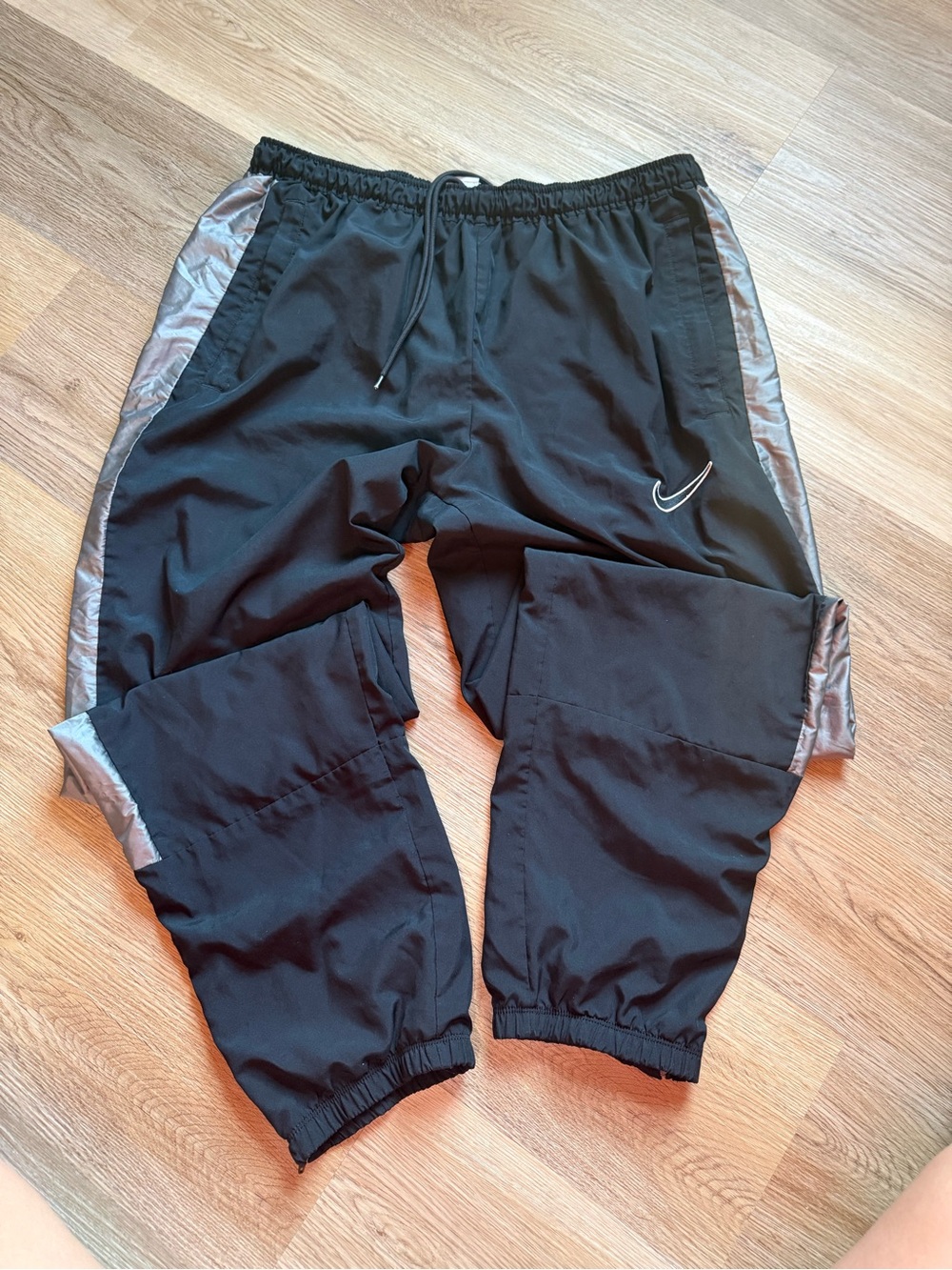 Nike Black Track Pants with Silver Side Panels